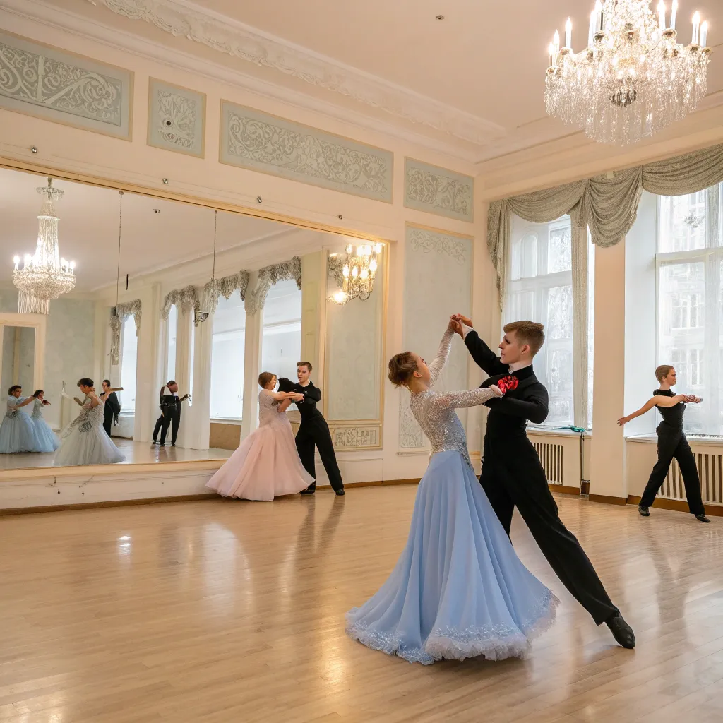 Image of a ballroom dance class at LYTRIONEX Dance School