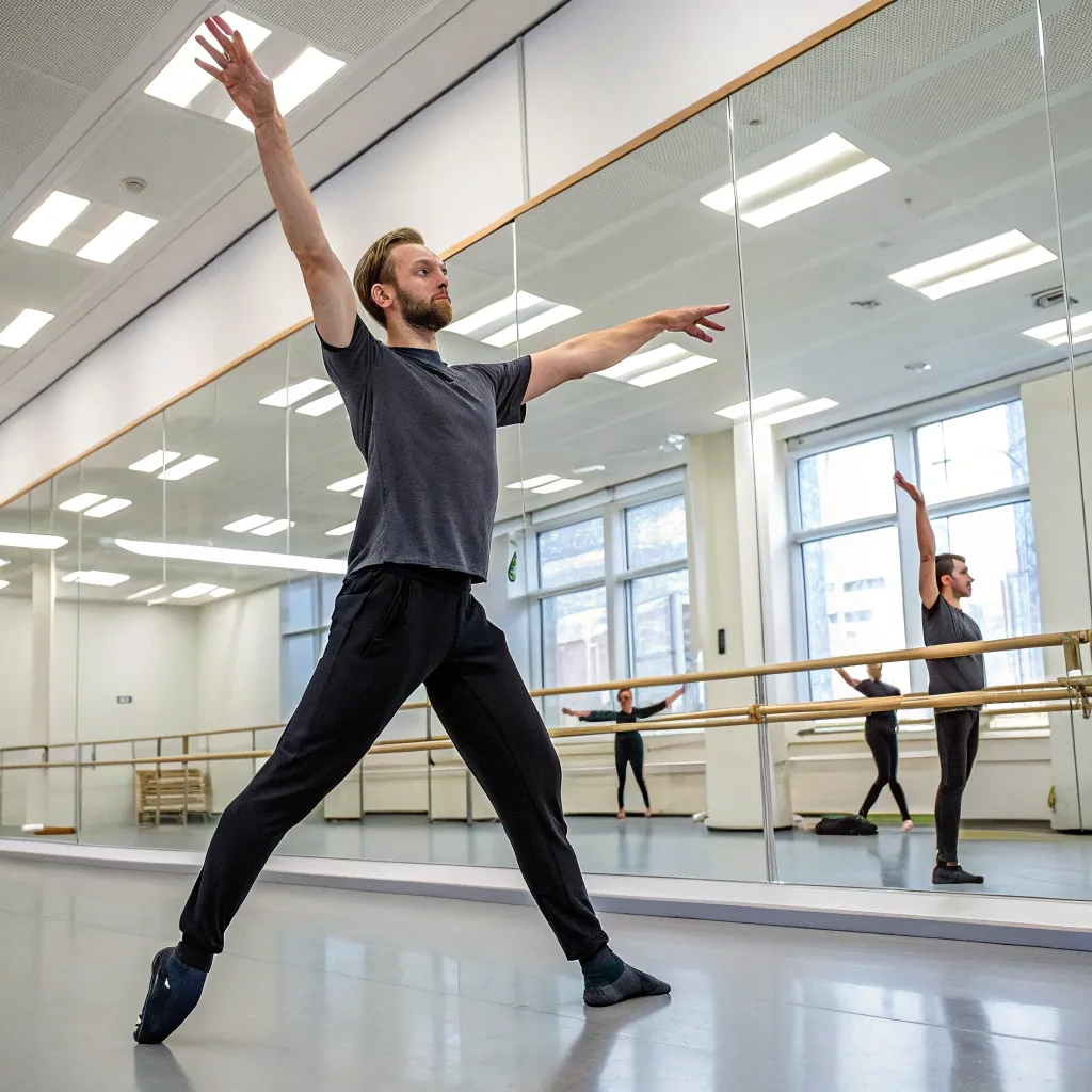 Man with a confident pose in a dance studio